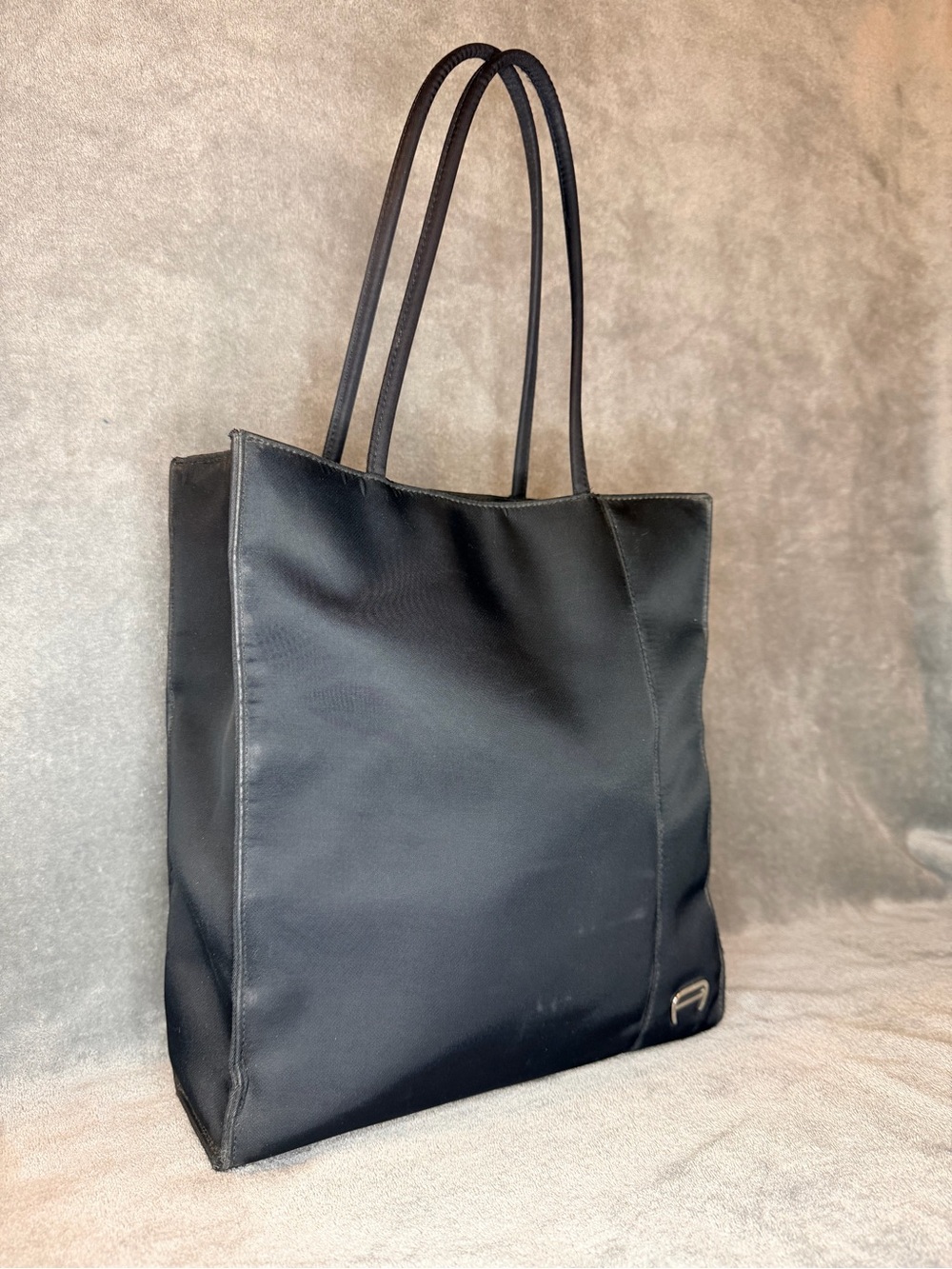 Etienne Aigner Black Tote with Subtle Metal Accent - Picture 2 of 9
